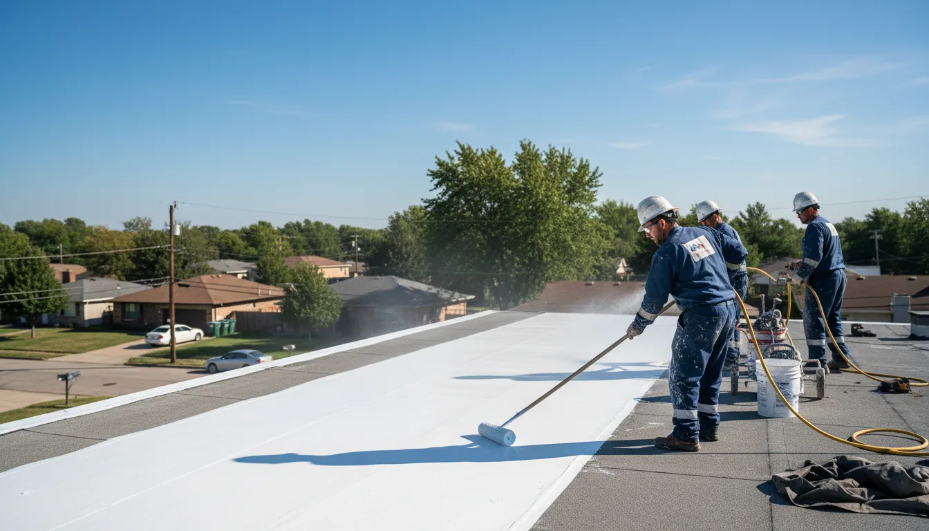 Commercial roof coating in Mustang, OK near me